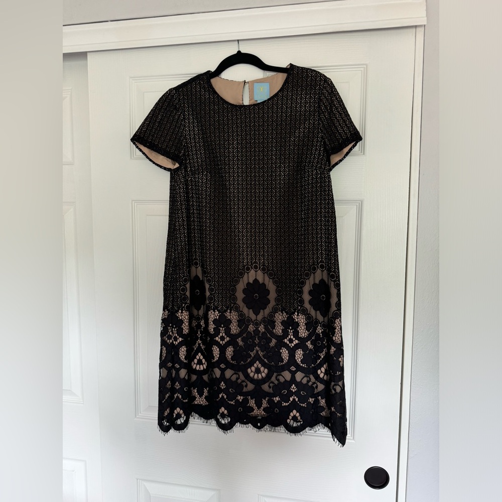 CeCe black lace floral dress